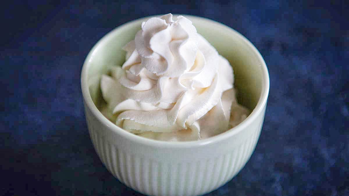 homemade keto whipped cream in dish