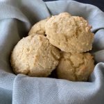 almond flour biscuits in bread basket