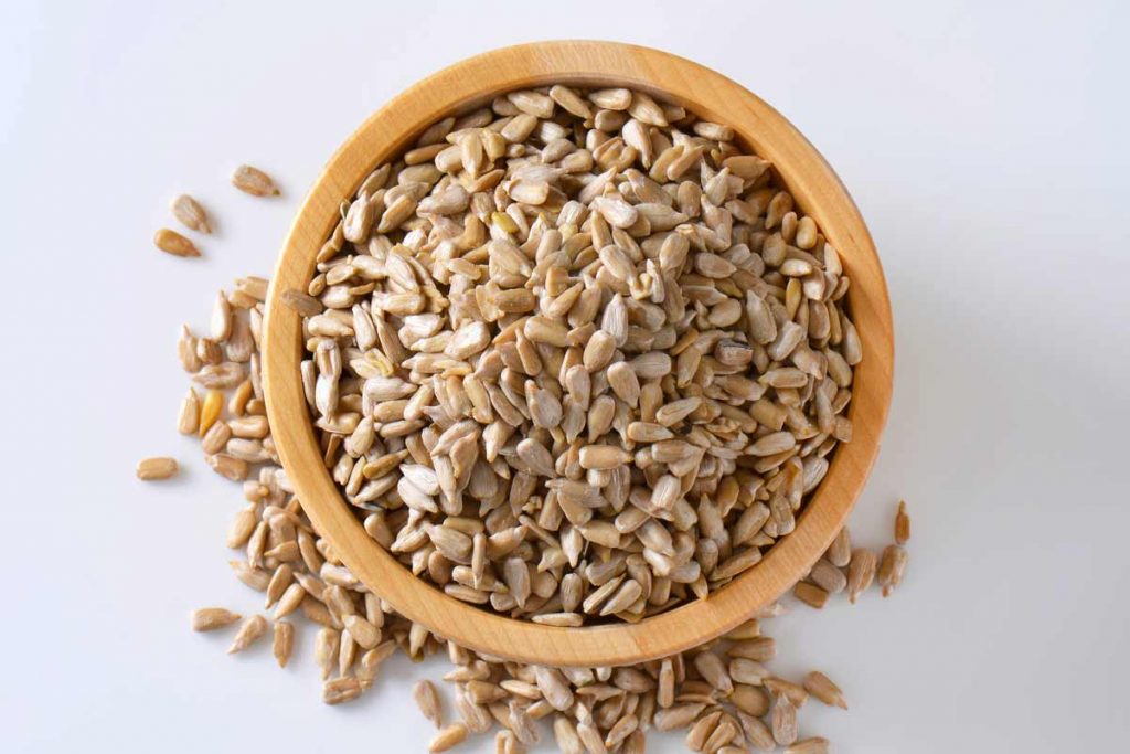 perfect low carb snacks - sunflower seeds in bowl