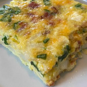 low carb breakfast casserole with spinach and bacon