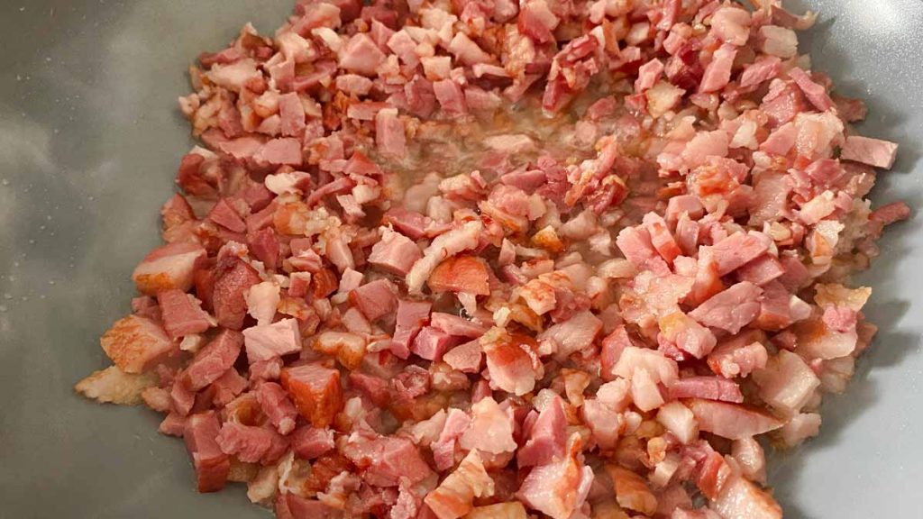 chopped bacon raw