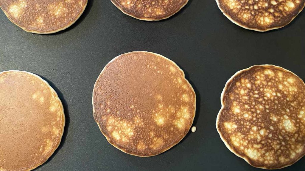 pancakes cooked on one side