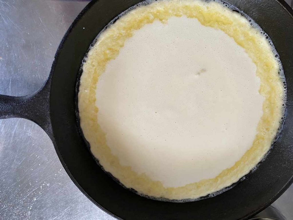 skillet with dutch baby batter